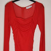 That's So Fetch Red mesh long sleeve bodycon dress 8AU