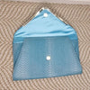 Colette Aqua Blue Snakeskin Clutch with Gold Bar Detail