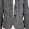 Sunny Girl Black White Textured Wool Blend Blazer Size 12