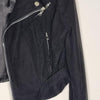 Showpo Black Cropped Biker Jacket | Silver Hardware | Size 10 AU