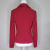 Review Red blazer jacket with ruffled detail at the front 6