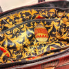 Condura Red Woven Tote Handbag Black Patent Medium-large