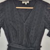 Miss Shop Black Broderie Anglaise Wrap Dress Size 6 AU