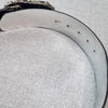 Apart Black and silver leather belt with metal, womensbelt