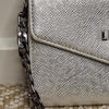 Liu Jo Silver Crossbody Wallet on Chain Metallic Faux Silver