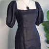 Verge Girl Black Linen Puff Sleeve Mini Dress Size 8 AU