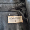 Luck And Trouble Black Faux Leather Blazer Black Size 6 AU