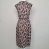 David Lawrence Animal Print Belted Sheath Dress Beige Size 8 AU