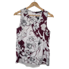 Portmans Burgundy White Floral Sleeveless Top Size 8