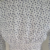 Luvalot White & Navy Star Print Mini Dress Long Sleeve Smocked Waist 12 AU
