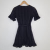Miss Shop Black Broderie Anglaise Wrap Dress Size 6 AU