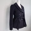 Forever New Black Belted Peacoat Black Size AU 6