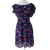 New Look Navy Blue Butterfly Print Dress Red Floral Accents 12 AU
