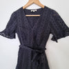 Miss Shop Black Broderie Anglaise Wrap Dress Size 6 AU
