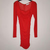 That's So Fetch Red mesh long sleeve bodycon dress 8AU