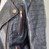 Black Faux Leather Moto Jacket Rose Gold Hardware Size AU 8