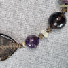 Natural gemstone and glass beaded necklace with a Silver