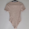 Ally Fashion Beige Ribbed Bodysuit – Size S