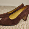 Linea Verde Suede Block Heels Brown AU8