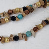 Brown and tan beaded necklace with gold accents, jewellery