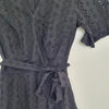 Miss Shop Black Broderie Anglaise Wrap Dress Size 6 AU