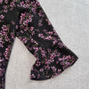 Portmans Floral Blouse Top Black And Pink Size 8 AU