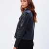 Black Faux Leather Moto Jacket Rose Gold Hardware Size AU 8