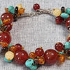 Multi-coloured beaded bracelet with red womensjewellery