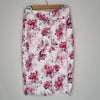 Forever New White Pink Floral Pencil Skirt Size 10 AU