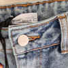 High-Waisted Denim Midi Skirt with Front Split Blue Size 8 AU