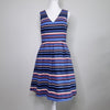 Basque Striped Fit Flare Dress Size 10