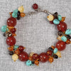 Multi-coloured beaded bracelet with red womensjewellery