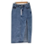 Stndrd High-Waisted Denim Midi Skirt with Front Split Blue Size 8 AU