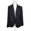 Jane Lamerton Black Textured Blazer with Gold Crest 14 AU
