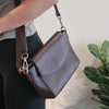 Blue Illusion Genuine Leather Crossbody Bag Plum Burgundy