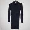 Polly Black Ribbed Sweater Mini Dress | Long Sleeve Turtleneck Bodycon | Size S/M