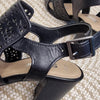 Sandler Black Leather Block Heel Sandals Black Size 36