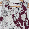 Portmans Burgundy White Floral Sleeveless Top Size 8