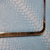 Colette Aqua Blue Snakeskin Clutch with Gold Bar Detail