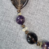 Natural gemstone and glass beaded necklace with a Silver