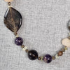 Natural gemstone and glass beaded necklace with a Silver