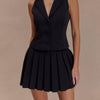 Meshki Mura Pleated Mini Skirt – Black – Size XXS – NWT