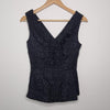David Lawrence Black Jacquard Sleeveless Top Black Size 6