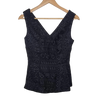 David Lawrence Black Jacquard Sleeveless Top Size 6 AU