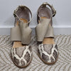 Django Juliette Snakeskin Leather Block Heel Sandals Size 37