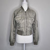 H M Divided Cropped Bomber Jacket Khaki Green