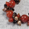 Carnelian, Smoky Quartz and freshwater pearl beaded Silver