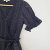 Miss Shop Black Broderie Anglaise Wrap Dress Size 6 AU
