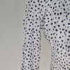Luvalot White & Navy Star Print Mini Dress Long Sleeve Smocked Waist 12 AU