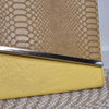 Colette Yellow Beige Snakeskin Clutch with Silver Trim